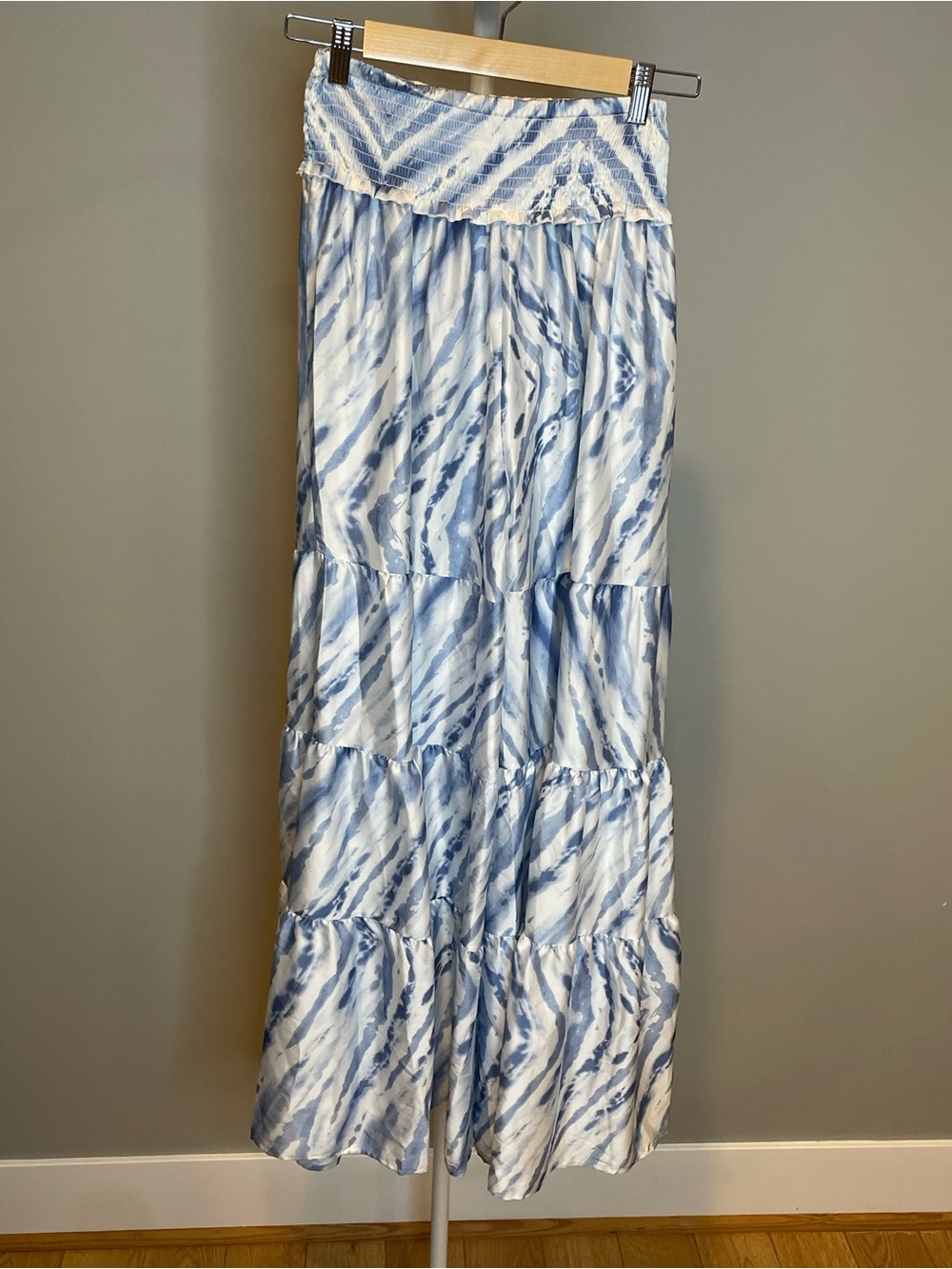 Surf Gypsy Blue and White Tiered Wide Leg Pants - Medium